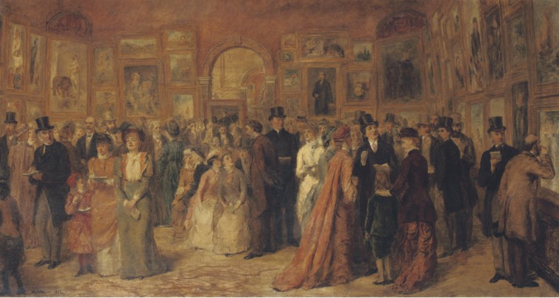 Sketch for The Private View (1882), William Frith Powell. Mercer Art Gallery, Harrogate Museums.