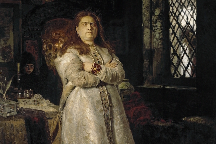 Princess Sofia Alexeyevna a Year after her Incarceration in the Novodevichy Convent during the Execution of the Streltsys and the Torturing of All Her Servants in 1698, Ilya Repin