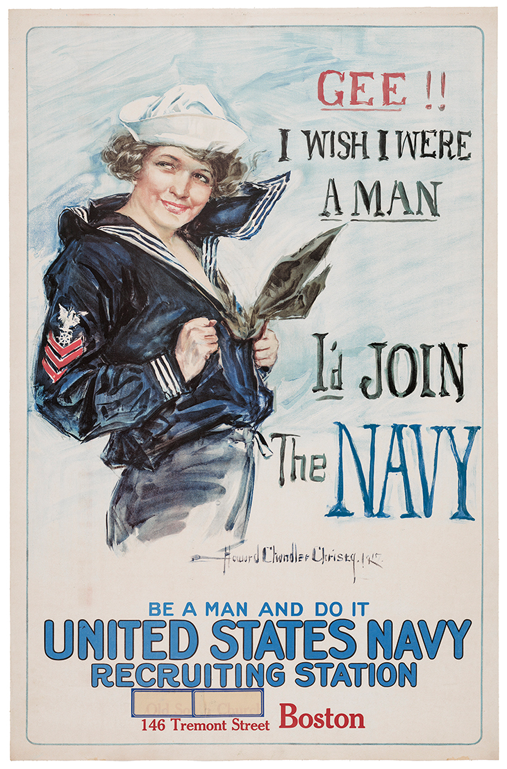 Gee!! I Wish I Were a Man-I'd Join the Navy (c. 1917-1918), Howard Chandler Christy.