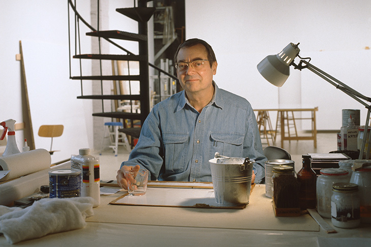 Robert Ryman in his studio in New York in 1999.