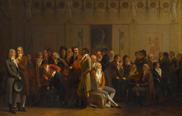 The Meeting of Artists in Isabey's Studio, (1798), Louis-Léopold Boilly. Musée du Louvre, Paris