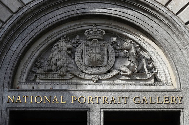 The entrance to the National Portrait Gallery, London in summer 2018.