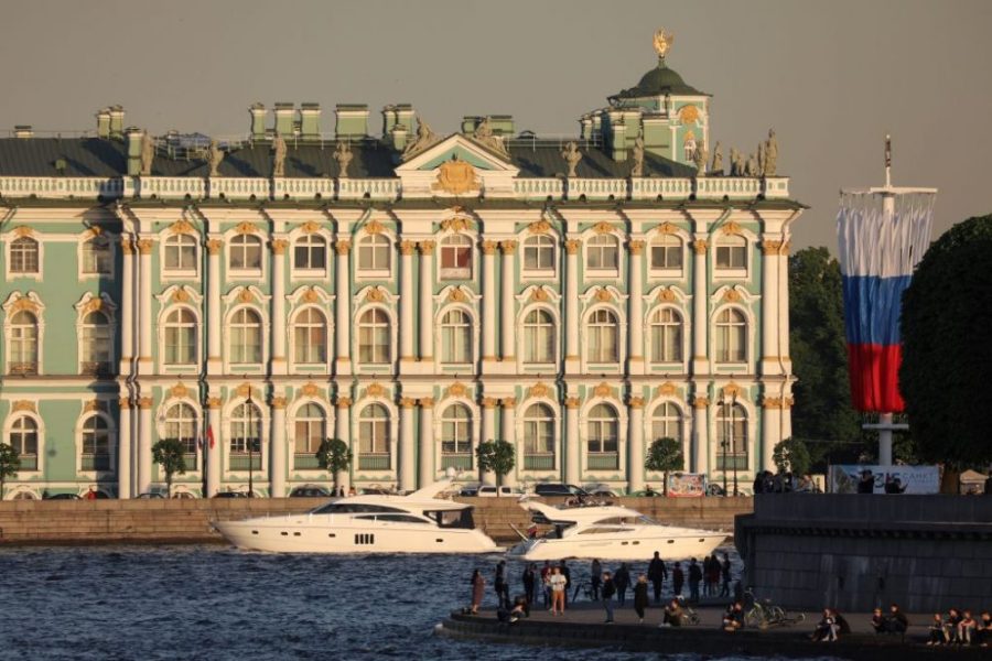 Winter Palace building housing the State Hermitage Museum in St Petersburg.