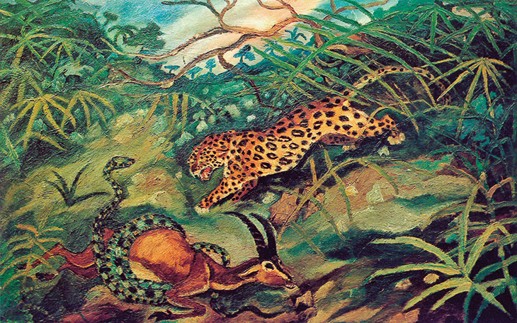 Jaguar with gazelle and snake (c. 1948), Antonio Ligabue.