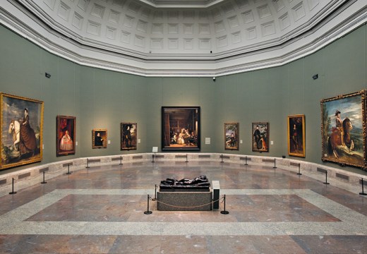 Portraits by Velázquez flanking Las Meninas (1656) in Room 12 of the museum, rehung in 2010