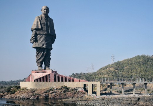 The Statue of Unity portraying Vallabhbhai Patel, unveiled in Gujarat, India, in October 2018.