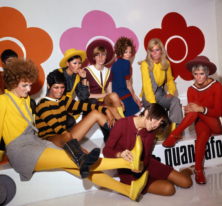 Mary Quant and models at the Quant Afoot footwear collection launch (1967).