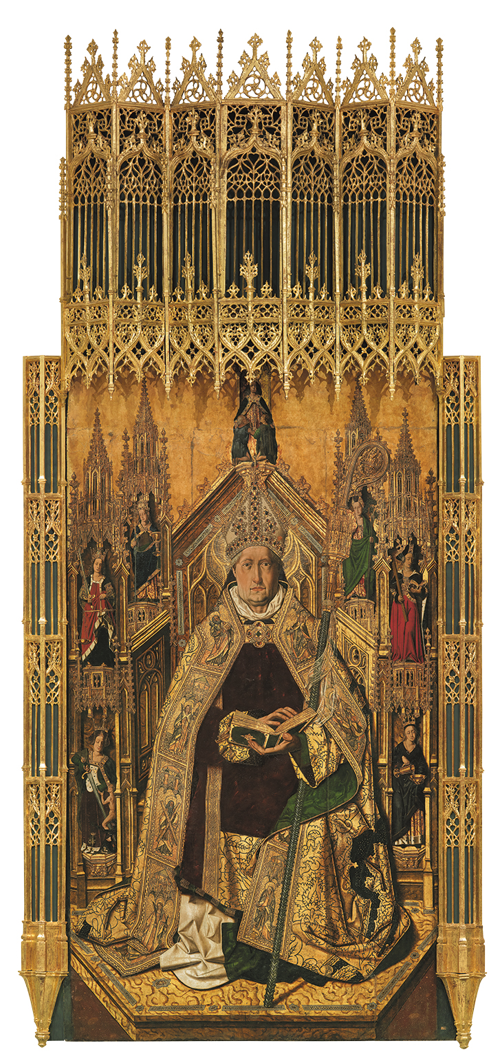 Saint Dominic of Silos enthroned as a Bishop (1474–79), Bartolomé Bermejo. Museo Nacional del Prado, Madrid