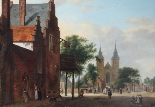 View of a Dutch Square (detail; c. 1700), Jan van der Heyden.