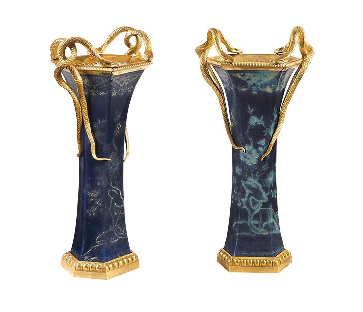 Pair of Louis XVI beaker vases (second half of the 18th century), France.