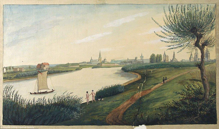 View of Maas and Maastricht from the north, Van Gulpen
