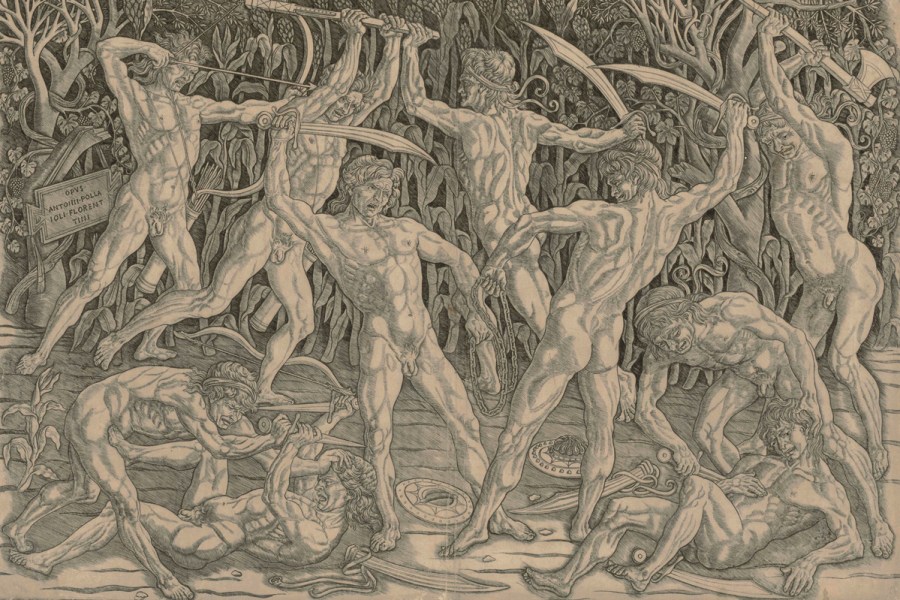 Battle of the Nudes (1470s), Antonio Pollaiuolo. The Albertina Museum, Vienna