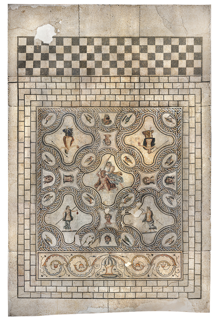 The ‘Pentheus’ mosaic (2nd century AD), excavated 2006–07 on the Avenue Jean Jaurès. Musée de la Romanité, Nîmes