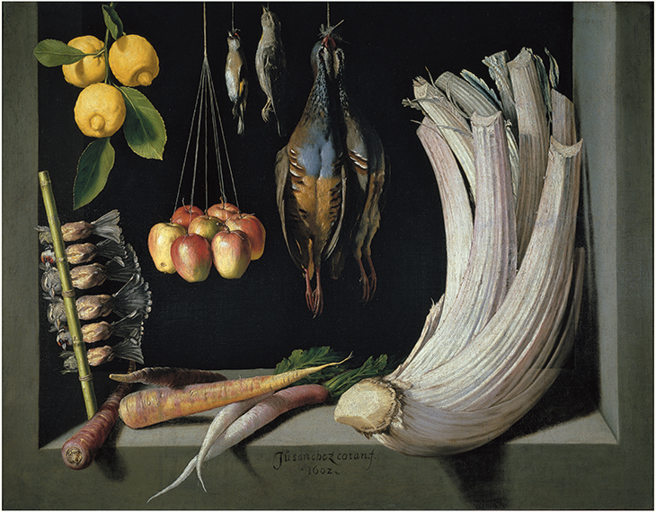 Still Life with Vegetables, Game and Fruit (1602), Juan Sánchez Cotán. Museo Nacional del Prado, Madrid