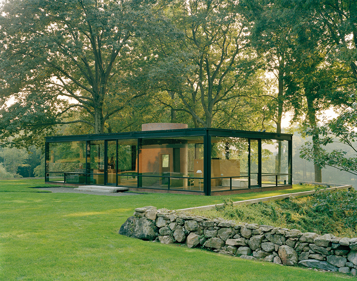 The Glass House in New Canaan, Connecticut, designed by Philip Johnson and completed in 1949. Photo: Eirik Johnson