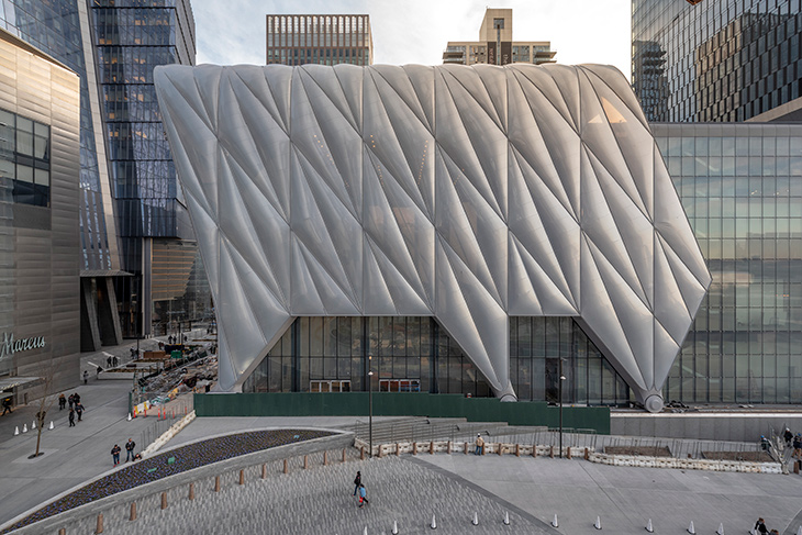 View of The Shed, from Hudson Yards.