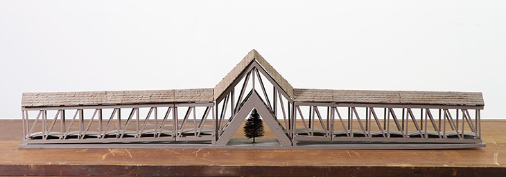 Model for Bridge over Tree (1970), Siah Armajani.