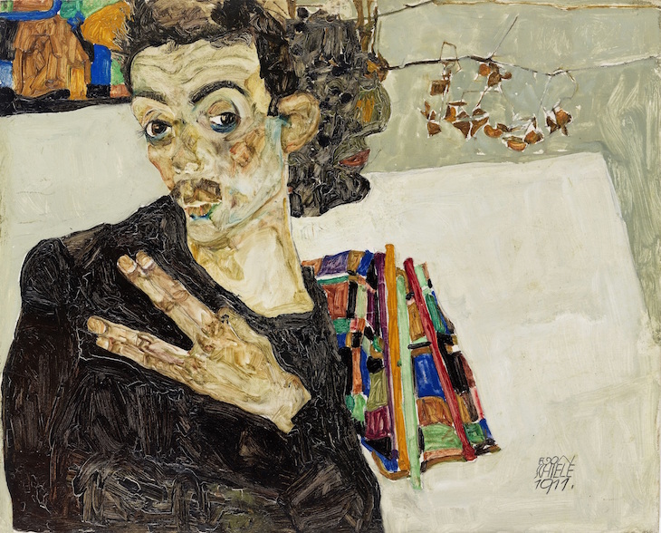 Self-portrait (1911), Egon Schiele. 