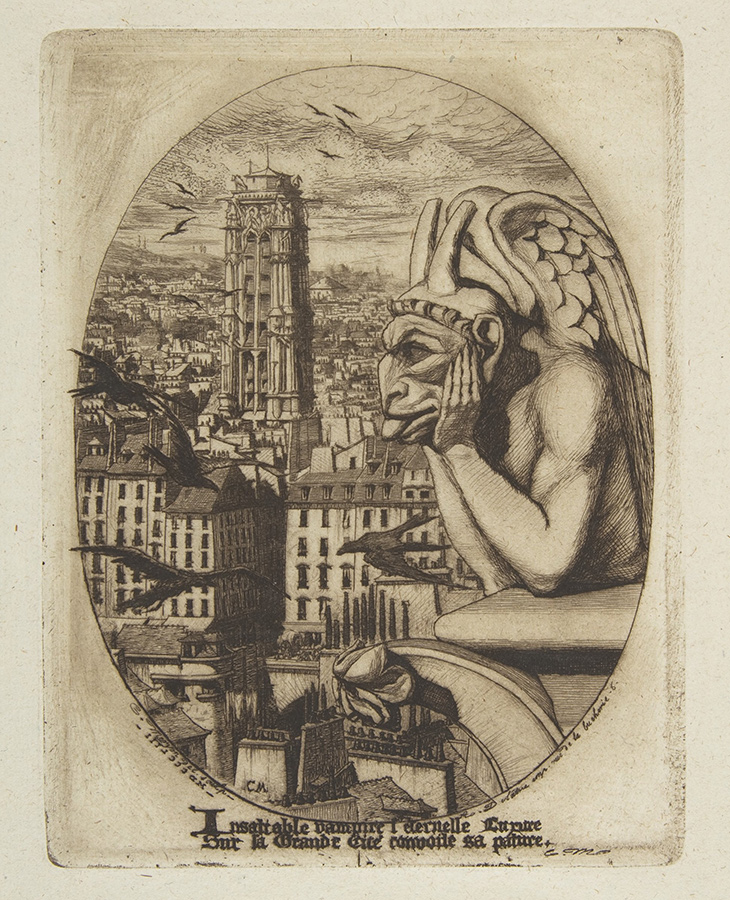 The Vampire (1853), Charles Meryon. From the album Eaux-Fortes sur Paris. Metropolitan Museum of Art, New York