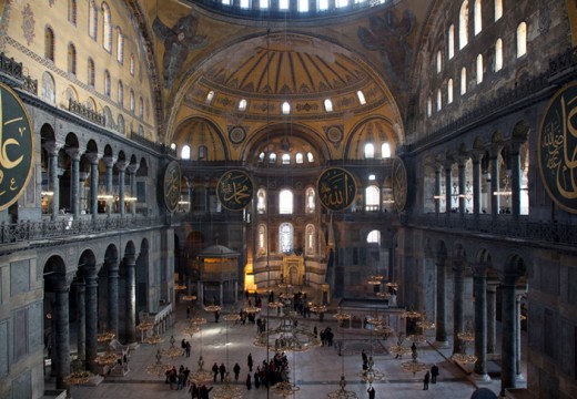 Inside the Hagia Sophia Museum in Istanbul.