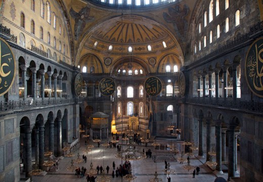 Inside the Hagia Sophia Museum in Istanbul.