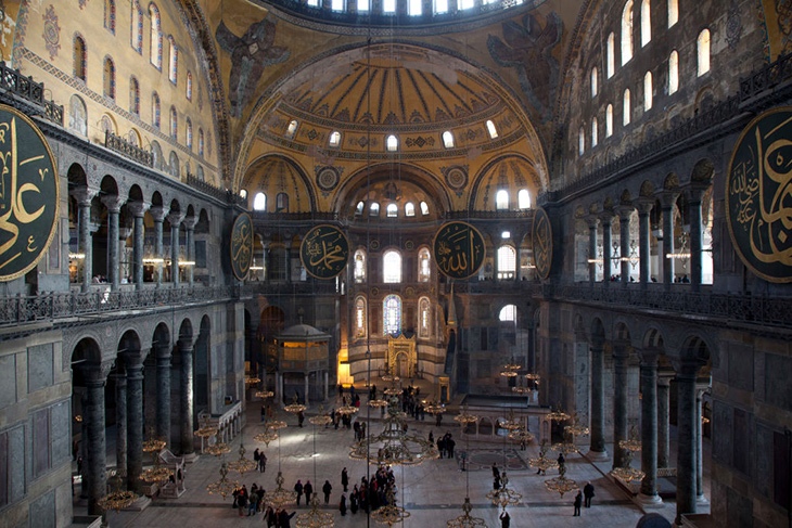 Inside the Hagia Sophia Museum in Istanbul.