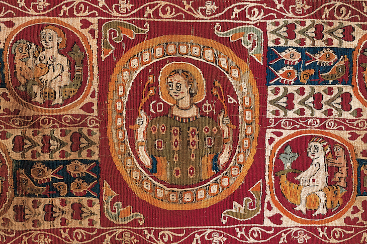 Tapestry sleeve ornament (detail; 7th–9th century) Egypt.
