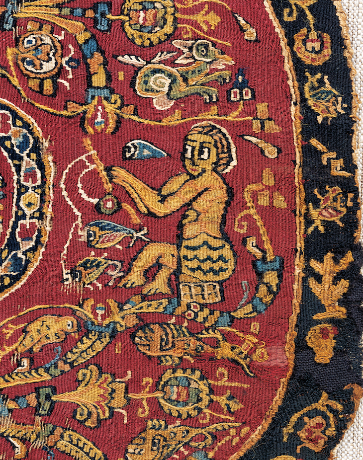 Detail of a round ornament with fisherman (7th–8th century), Egypt.