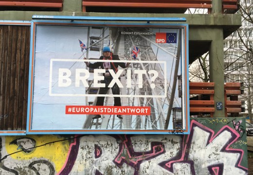 Billboard poster for the Social Democratic Party (SPD) in Berlin, spring 2019.