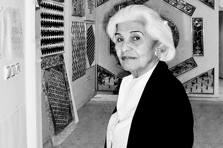 Monir Shahroudy Farmanfarmaian in her studio in Tehran.