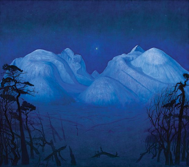 Winter Night in the Mountains (1914), Harald Sohlberg. National Museum of Art, Architecture and Design, Oslo