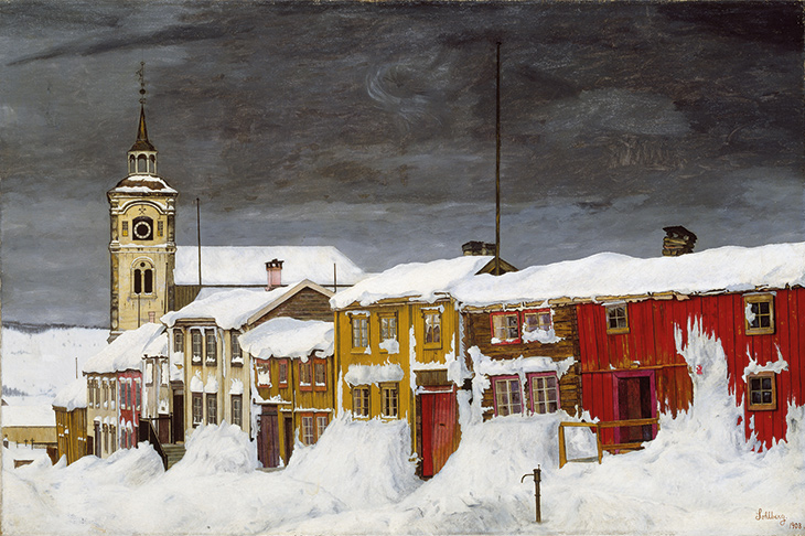 Street in Røros in Winter (1903), Harald Sohlberg