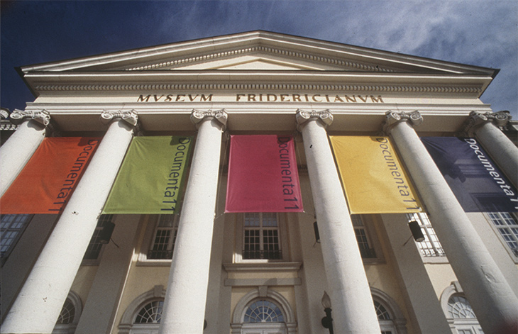 The main entrance to the Museum Fridericianum during Documenta 11 (2002).