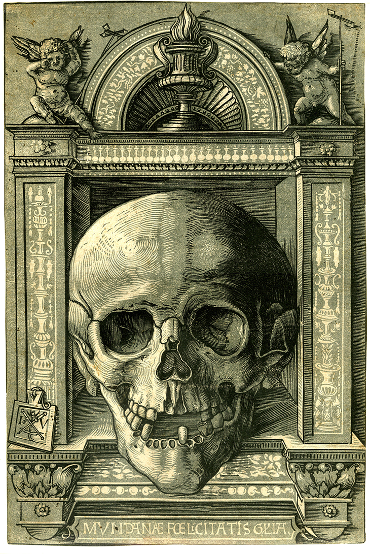 A skull set into an architectural frame (c. 1510/13), Hans Wechtlin.