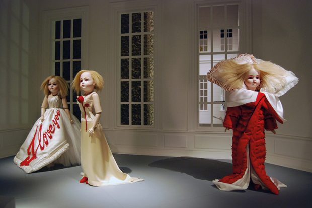 Installation view of ‘The House of Viktor & Rolf’ at the Barbican Art Gallery, London, in 2008, photo: Lyndon Douglas; courtesy Barbican Art Gallery