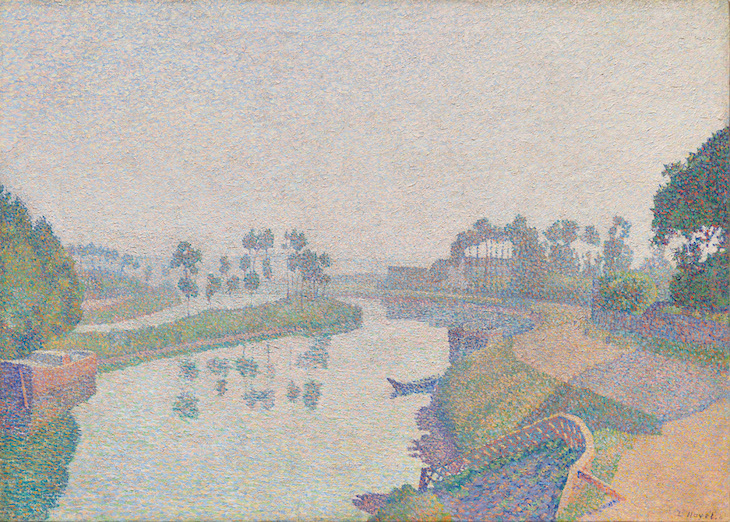 Banks of the Oise at Dawn (1888), Louis Hayet.