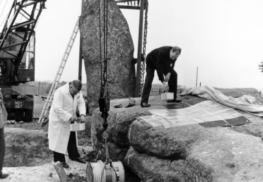 Archaeological excavations at Stonehenge in 1958.