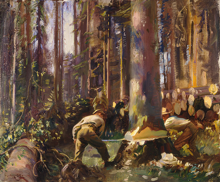 Felling a Tree in the Vosges (1918), Alfred Munnings.