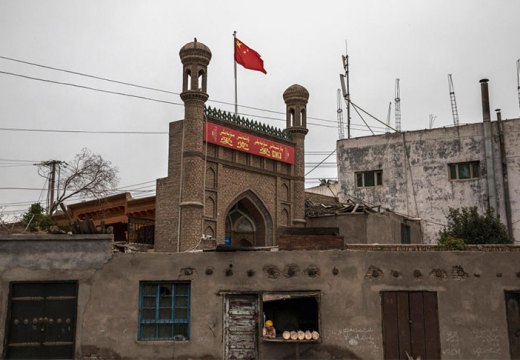 A mosque closed by authorities in Kashgar, Xinjiang province, photographed on 28 June 2017.