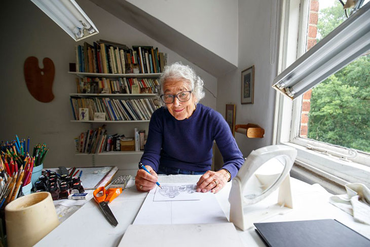 Judith Kerr (1923–2019) at her home in west London in 2018.