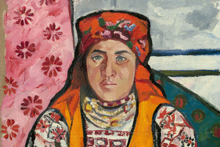 Peasant Woman from Tula Province (detail; 1910), Natalia Goncharova.