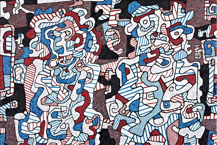 Husband Visiting (detail; 1964), Jean Dubuffet.