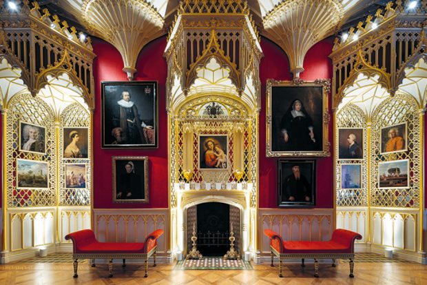 View of the Gallery at Strawberry Hill House, Twickenham, during the ‘Lost Treasures of Strawberry Hill’ exhibition, October 2018. Photo: Kilian O’Sullivan; Courtesy of Norfolk Museums Service