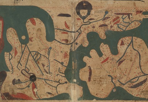 Map of the world from 'The Book of Curiosities' (MS Arab c. 90), copy from c. 1200, Egypt, Bodleian Library, University of Oxford