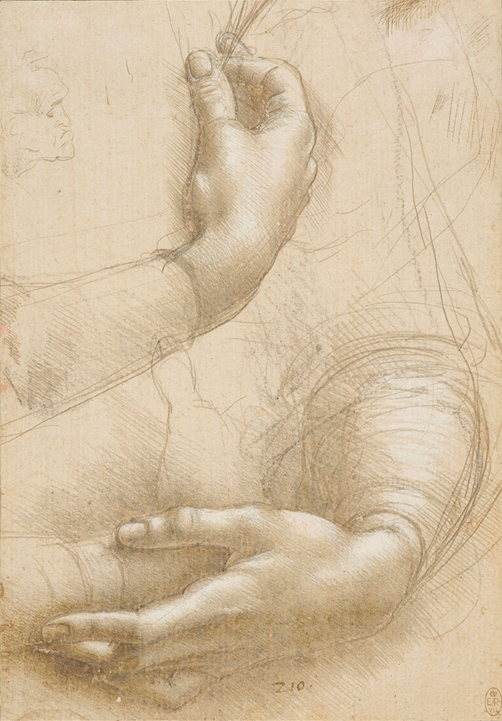 A Study of a Woman’s Hands (c. 1490), Leonardo da Vinci. Royal Collection Trust; © Her Majesty Queen Elizabeth II 2019