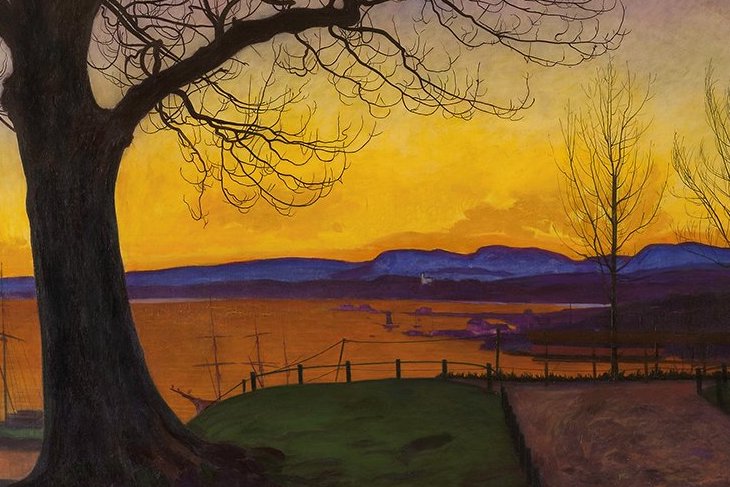 Spring Evening, Akerhus Fortress (1913), Harald Sohlberg.