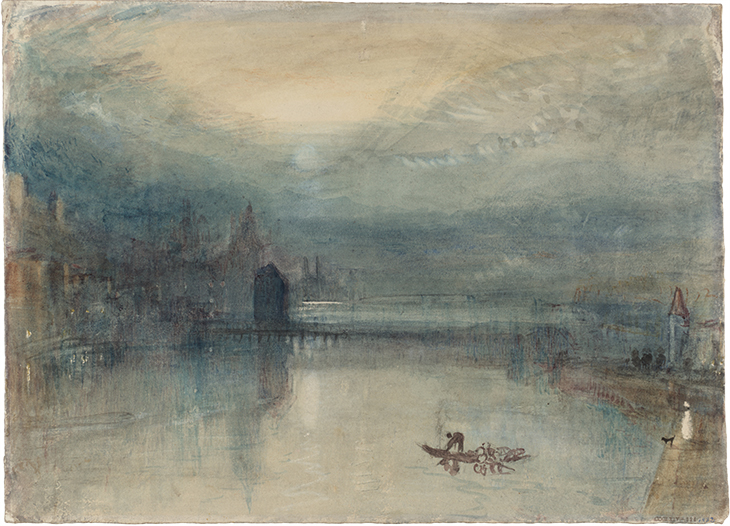 Lucerne by Moonlight: Sample Study (c. 1842–43), J.M.W. Turner.