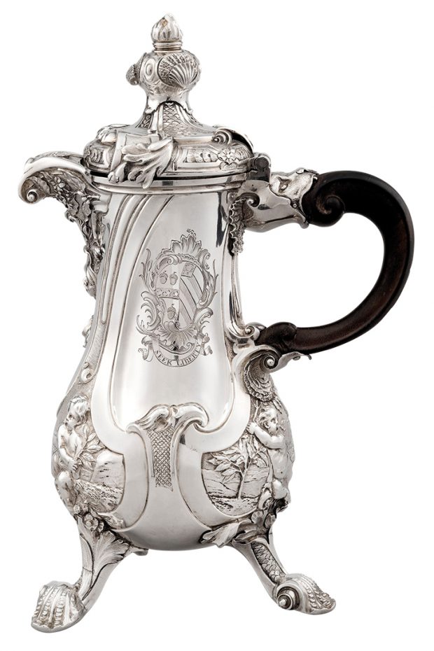 The Lequesne coffee pot (1738), Paul de Lamerie. Koopman Rare Art (price in excess of £3m)