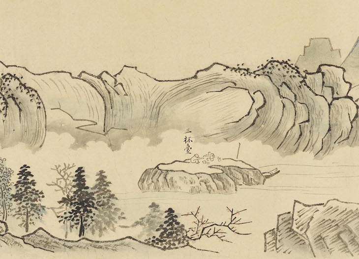 Nine bends of the Juiquxi River in the Wuyi mountains (1772), Kō Fuyō. 