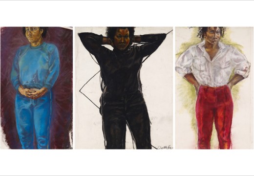 Trilogy (Part One), Woman in Blue; Trilogy (Part Two) Woman in Black; Trilogy (Part Three) Woman in Red (1982–86), Claudette Johnson. Arts Council Collection, Southbank Centre, London. © Claudette Johnson